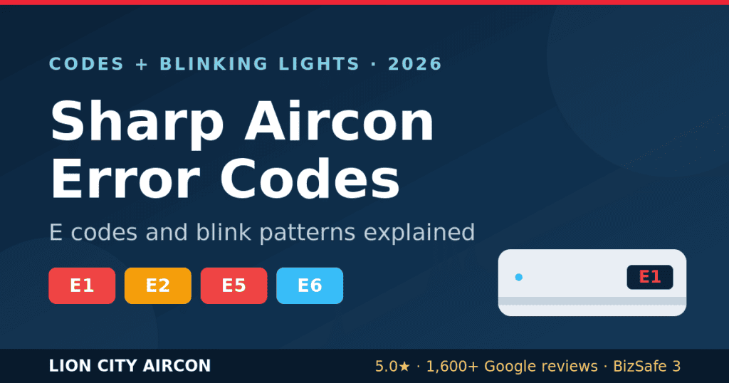 Sharp aircon error codes and blinking light patterns Singapore guide