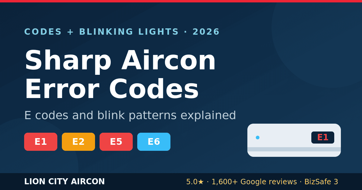 Sharp aircon error codes and blinking light patterns Singapore guide